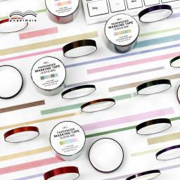 Conjunto de fita adesiva Washi, fita colorida PET translucence Washi, fita artesanal decorativa fina fina fina, 5 rolos/pacote - Image 1