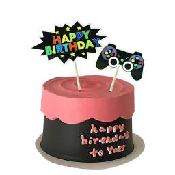 Jogo no cartão temático da decoração do bolo, fundo da festa de aniversário, letras bandeira-levantada, 10-20Pcs, partes do pacote - Image 1