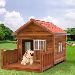Outdoor Prefab Madeira Camping e Pet Products Crate Acessórios, Large Dog Crate Suprimentos, vivo Nicho Pour Chien, RR50HK - Image 1