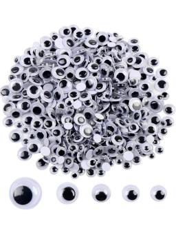 Auto-adesivo Swing Eyes para decoração artesanal, olhos de ganso preto e branco, DIY, 500 peças - Image 1