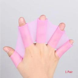 Luvas de silicone tipo rã para natação, unisex, mão, nadadeiras, dedo, mão, remo, esportes aquáticos, ~ 3, 1 par - Image 4