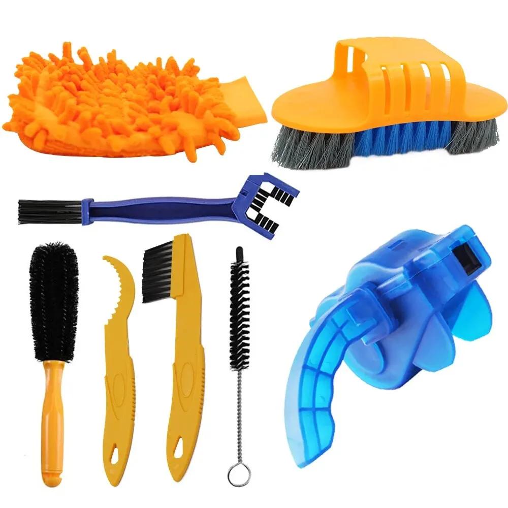 Limpador de corrente portátil mtb kit de limpeza de ciclismo conjunto de escovas de purificador de bicicleta ferramenta de reparo de lavagem para ciclismo de estrada - Image 1