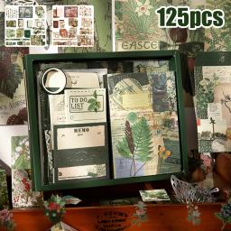 Kit Retro Scrapbook com Caixa de Presente, Decoração DIY, Notebook Vintage, Cartão Diário, Scrapbook Suprimentos, Artesanato, 125Pcs - Image 1