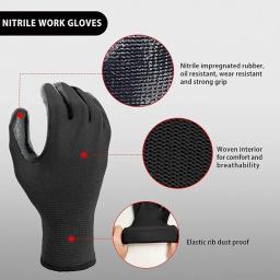 Luvas de segurança de poliuretano, Luvas de algodão revestido Nylon, Palm revestido luvas para trabalho mecânico, Carpenter Repairment Supplies, 10 Par, 30 Par - Image 2