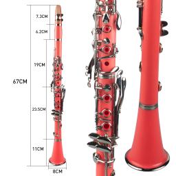 Naomi profissional bb clarinete abs 17-chave cupronickel chapeado niquelar clarinete kit com clarinete + palhetas + cinta + caso + componentes rosa - Image 3