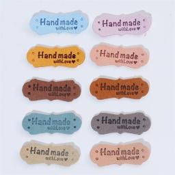 PU Couro Handmade Etiquetas Etiquetas para DIY Chapéus Sacos, Feito À Mão com Amor, Roupas De Costura Tags, Acessórios Do Vestuário, 10Pcs - Image 2