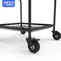 Bola de tênis colhendo cesta com quatro rodas, cestas de armazenamento de grande capacidade, carrinho de bola durável, alta qualidade, 2 camadas - Image 6