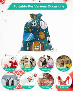 Saco dos doces dos desenhos animados para a decoração do partido, sacos do presente do Natal, material de embalagem, basquetebol, futebol, rugby, skate, Santa, Navidad, Xmas - Image 6