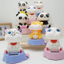 Solar Powered Shaking Head Doll Toy, bonito animal pequenos ornamentos, Desktop, Decorações de carro, presentes infantis, novo, 2024 - Image 6