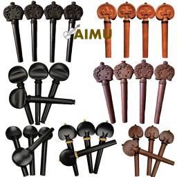 Professional Esculpido Ébano Rosewood Violoncelo Pegs Winder, String Tuning Pin, acessórios de alta qualidade, 4pcs, 4pcs - Image 1