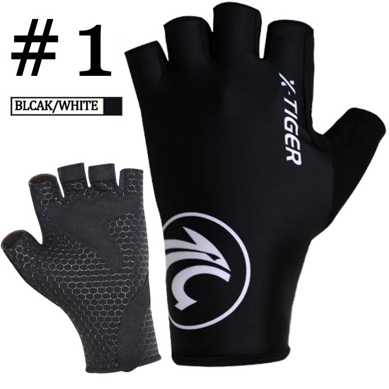 X-tiger luvas de ciclismo ao ar livre proteger mtb luvas de bicicleta lavável respirável poliéster elastano meio dedo corrida luvas de bicicleta - Image 1