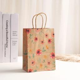 Embalagem De Presente De Papel Kraft Sacola, Flor Doce, Saco De Biscoito, Candy Favor Box para Aniversário, Baby Shower, Decoração Da Festa De Casamento, 4Pcs - Image 3