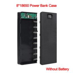 Suporte destacável da bateria para telefone, caixa do banco do poder, caixa de armazenamento da carga, USB duplo, tipo C Shell, 8x18650, 5V, 2A - Image 1