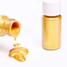 Tinta acrílica metálica dourada para coloração estatuária, roupas pintadas à mão DIY, pigmentos líquidos de graffiti, tinta acrílica impermeável, não desbotada, 2P, 10ml - Image 1