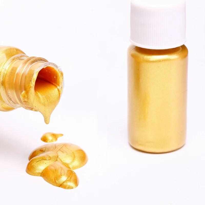 Tinta acrílica metálica dourada para coloração estatuária, roupas pintadas à mão DIY, pigmentos líquidos de graffiti, tinta acrílica impermeável, não desbotada, 2P, 10ml - Image 1