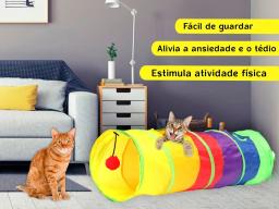 Brinquedo de túnel dobrável para gatos e animais de estimação Tubos de sino com impressão colorida de 2 furos Brinquedos para gatinhos Tubos de canal para cachorros e coelhos - Image 6