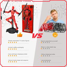 Figura de ação T13 já montada com suporte, Titan 13, Lucky 13 Articulações, Figuras de ação móveis, Robô Nova manequim - Image 5