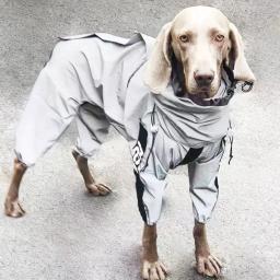 Macacão reflexivo de corpo inteiro, capa impermeável, roupas ao ar livre, jaqueta para cães pequenos e grandes, pet suprimentos, protetor solar - Image 1