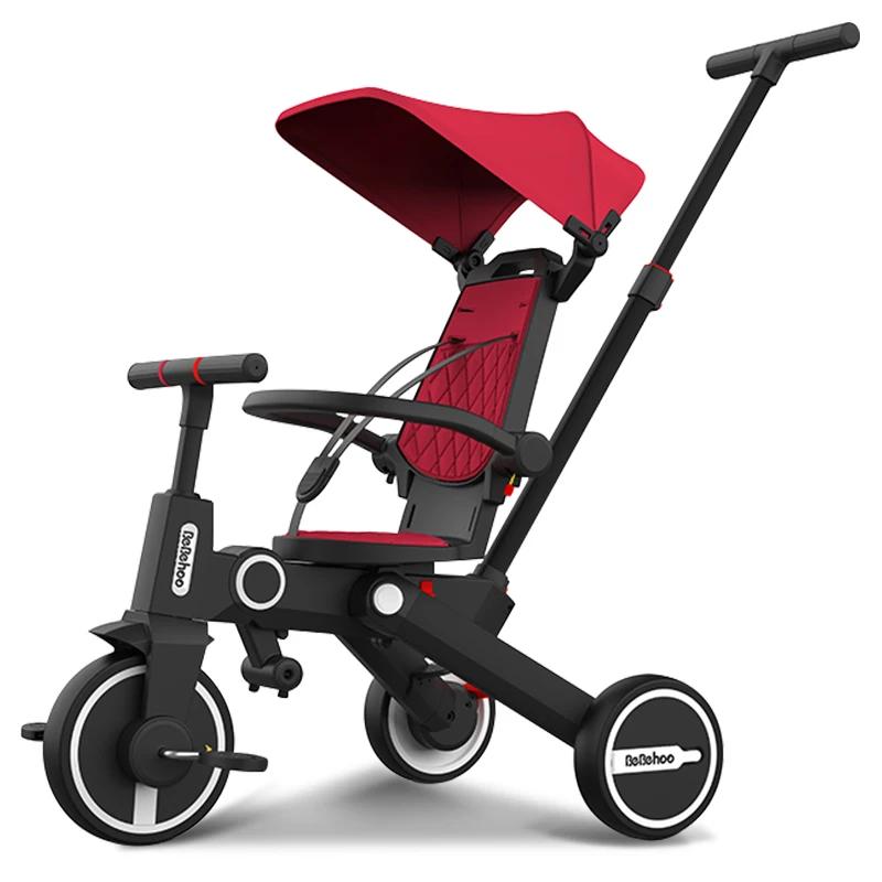 Carrinho de bebê pode sentar e deitar bebehoo triciclo de bebê bicicleta infantil 1-6 anos de idade artefato de caminhada leve dobrável - Image 1