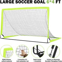 Portátil crianças gol de futebol quintal prática rede de futebol saco de transporte portátil dobrável gol de futebol interior e exterior rede de treinamento - Image 4