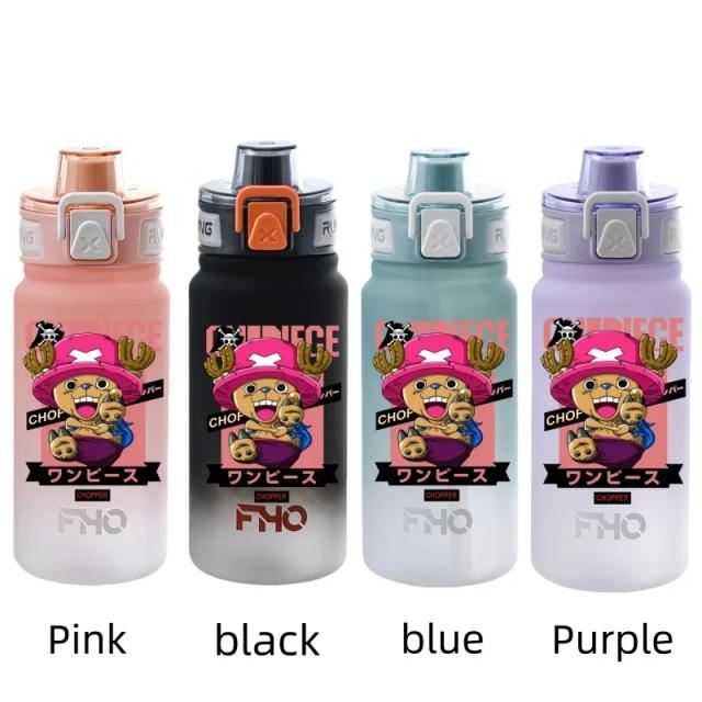 Garrafa de Água Plástica Anti-Gotejamento de 750ml para Fitness e Esportes - Ideal para Crianças e Estudantes com Design Luffy Zoro