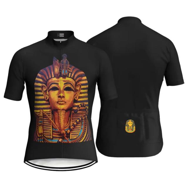 Camiseta Pharaoh de Manga Curta para Ciclismo: Estilo Egípcio em Roupas Esportivas e Motocross