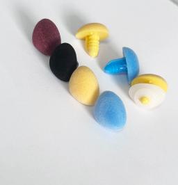 Safety Toy Nose with Hard Washer, Flocking, Uva, Vermelho, Preto, Azul, Amarelo, Triângulo, Descobertas de DIY, Nova Cor, 22mm, 20Pcs - Image 2