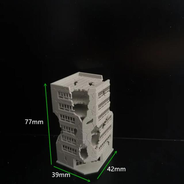Miniatura de Casa em Ruínas para Diorama Militar 1:300 - Kit de Construção para Cenários de Batalha