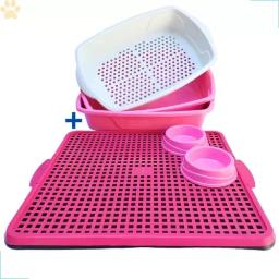 Caixa de lixo para gatos com absorventes, tapete confortável para patas limpas e banheiros higiênicos, odor, gato protegendo inclui mão - Image 2