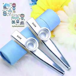 Metal Kazoos Instrumentos Musicais, Flautas De Boca De Diafragma, Bom Companheiro Para Guitarra, 2Pcs - Image 1
