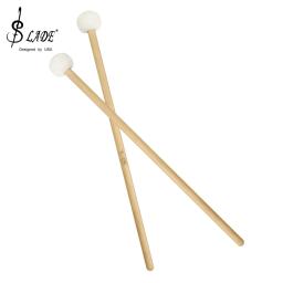 1 par de baquetas de tambor de feltro, baquetas com cabo de madeira sólida, timpani, snare, instrumento de percussão, peças e acessórios - Image 1