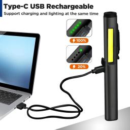 Lanterna LED recarregável Mini USB, Pen Clip Multifuncional, 800mAh, 365nm, Luz UV, COB, Camping, Reparação de Trabalho, 4 em 1 - Image 5