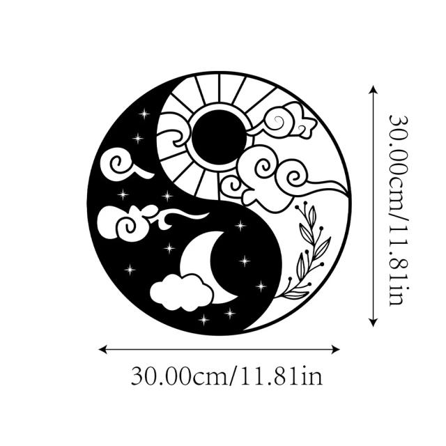 Decoração de Paredes com Arte de Metal do Sol e da Lua, Presente Criativo para Casa e Escritório