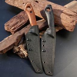 Lengren-Aço Faca de Caça Tático com Linho Handle, Lâmina Fixa, K-bainha, Facas de Sobrevivência, Camping Tool, DC53 - Image 6