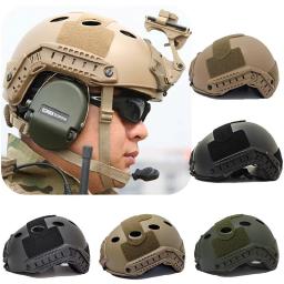 Capacete de proteção rápida militar, capacete ABS ajustável com trilhos laterais e montagem NVG, caça paintball, tiro CS Training - Image 1