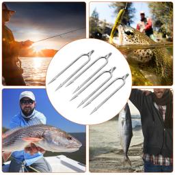 Aço inoxidável Gaff gancho Barb Peixe Lança, 2 pinos, Harpoon Gig, Equipamento de pesca ao ar livre, 4 pcs - Image 2