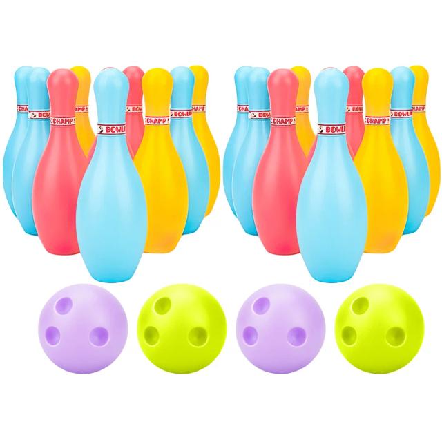 2 conjuntos de boliche crianças kit brinquedos infláveis criança ao ar livre bola plástico crianças pino