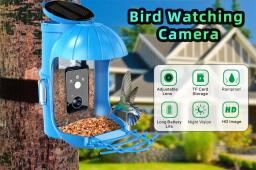 Alimentador inteligente do pássaro com painel solar, câmera impermeável, HD 1080P, Gazebo da vida selvagem, suprimentos de alimentação ao ar livre - Image 5