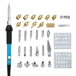 Ferro De Solda Elétrica Escultura, Ferramenta De Pirografia, Queima De Madeira, Gravação, Solda Pen Set, Temperatura Ajustável, 60W - Image 2