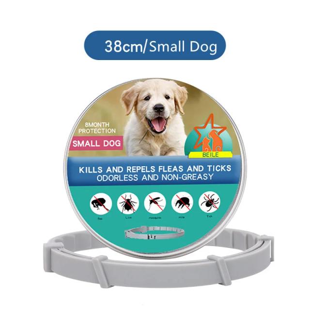 Coleira Antiparasitária Retrátil para Cães e Gatos - Proteção Eficaz Contra Carrapatos e Pulgas, Disponível em 38 cm e 70 cm, Ideal para Grandes Animais de Estimação