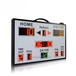 Placar de basquete eletrônico portátil cor vermelha led mini placar digital led com shotclock para jogo esportivo e academia - Image 3