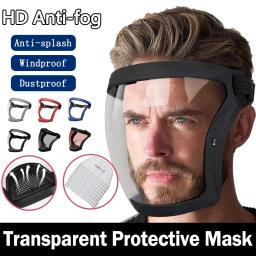 Máscara facial transparente reutilizável, à prova de poeira, antiembaçante, óculos de segurança hd, proteção de cozinha, máscara anti-respingos com filtros - Image 1