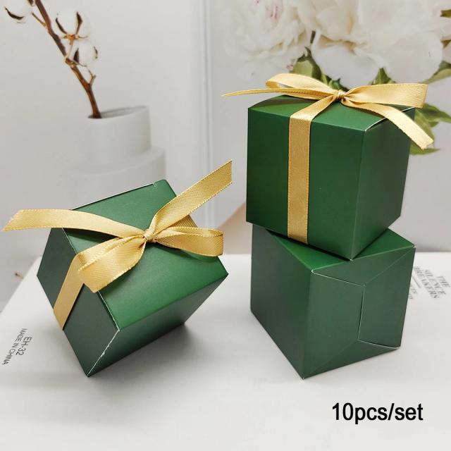 Caixa Verde de Doces para Presentes e Embalagens, Ideal para Festas e Casamentos, Disponível em Pacotes de 10 e 50 Peças