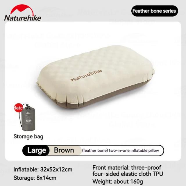 Travesseiro Inflável Portátil Naturehike para Camping e Viagens - Conforto para o Pescoço e Sono Relaxante