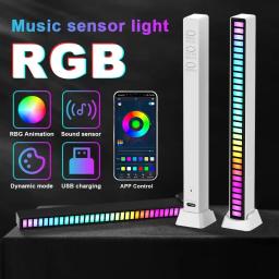 Música rgb controle de som luzes led app controle captador luz ritmo ambiente para o jogo tv do computador do carro luzes decora - Image 2