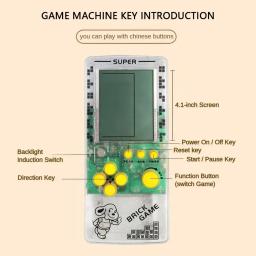Console de jogo portátil retrô, tela grande de 4.1 espaços, branco e preto, transparente, jogadores para meninos, brinquedo infantil, presente - Image 4