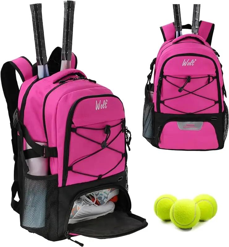 WOLT-Mochila de tênis para homens e mulheres, grande bolsa de raquete com compartimento ventilado, detém 2 raquetes, bolsa de tênis - Image 1