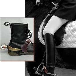 2 pçs tiras de espão de couro genuíno sela marrom 7-10 Polegada ajustável única camada botas de cowboy ocidental cinto fivela destacável - Image 5