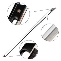 Arco De Violino De Fibra De Carbono, Ebony Frog, Natural Horsehair, Preto, Boa Qualidade, Acessórios De Violino, Tamanho 4 - Image 2
