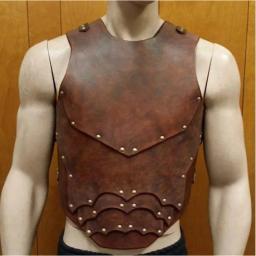 Guerreiro cavaleiro armadura de couro PU para homens, armadura medieval multichip, arnês de ombro, braço vintage viking pirata cosplay fantasia de Halloween - Image 2